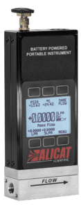 Alicat portable flow meter with Bluetooth.
