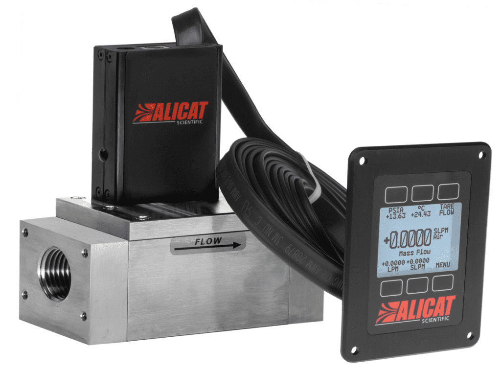 Alicat mass flow meter with remote panel-mount display